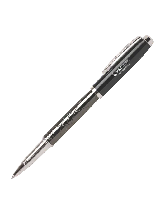 Modernist Black Rollerball Pen - Black Ink w/Milestone Environmental Logo