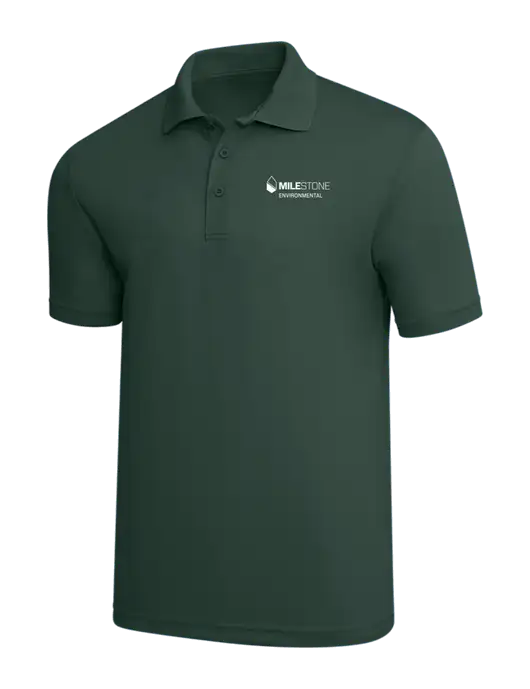 Dark Green PosiCharge RacerMesh Polo w/Milestone Environmental Logo