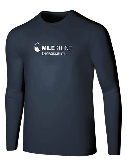 Seriously Soft Navy Long Sleeve T-Shirt w/Milestone Environmental Logo