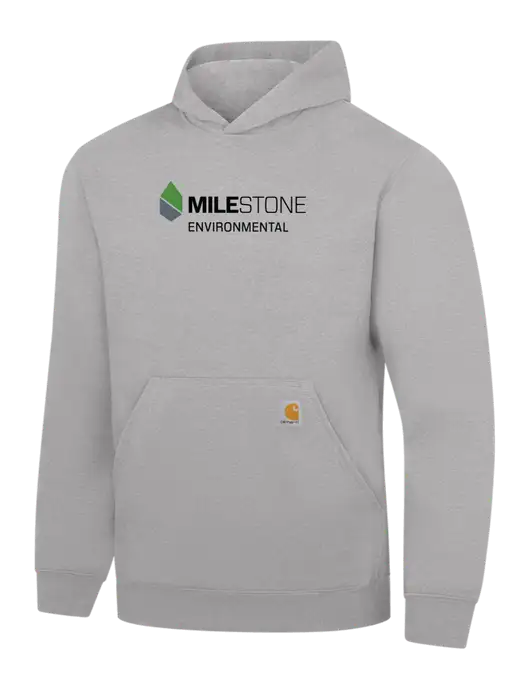 Carhartt Light Grey Heather Midweight Hooded Sweatshirt w/Milestone Environmental Logo