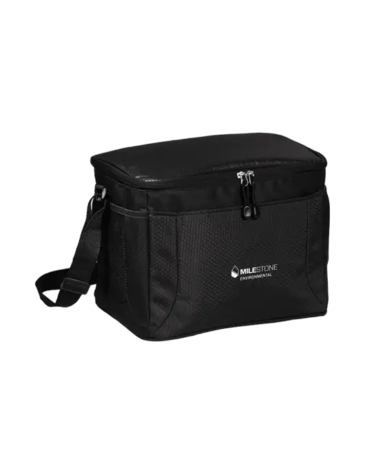 12 Can Black/Black Cube Cooler  w/Milestone Environmental Logo