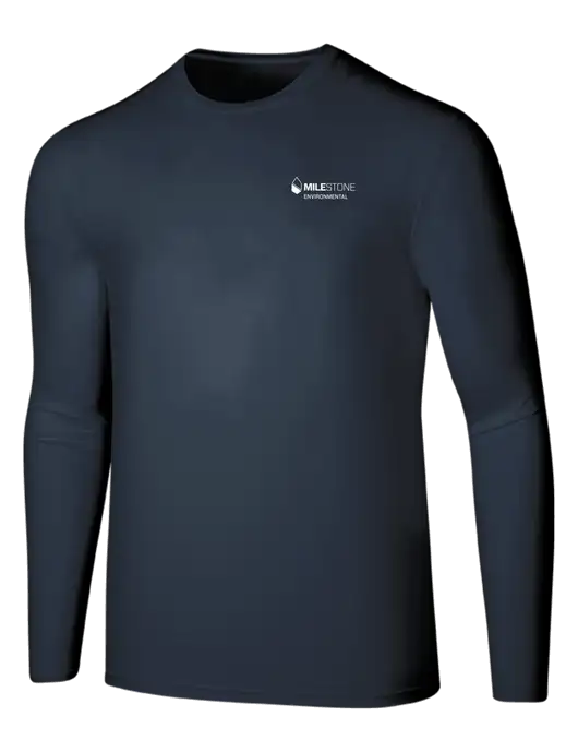 Seriously Soft Navy Long Sleeve T-Shirt w/Milestone Environmental Logo
