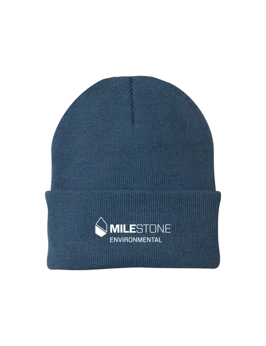 Dark Slate Knit Cap w/Milestone Environmental Logo
