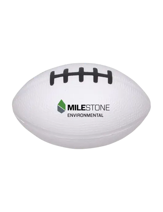 White Stress Reliever Football w/Milestone Environmental Logo