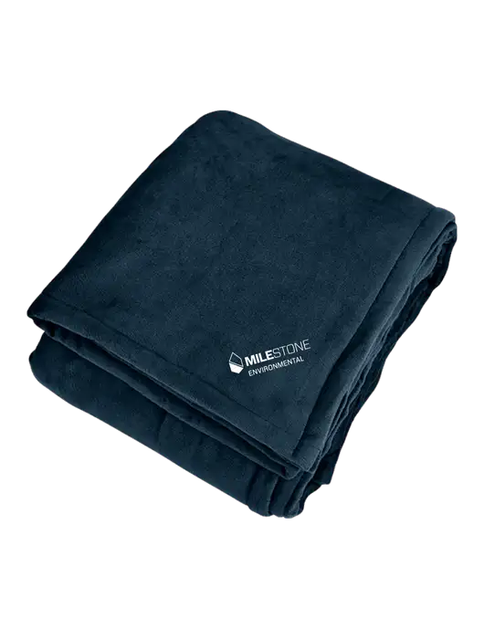 Mountain Lodge Navy Eclipse Blanket w/Milestone Environmental Logo