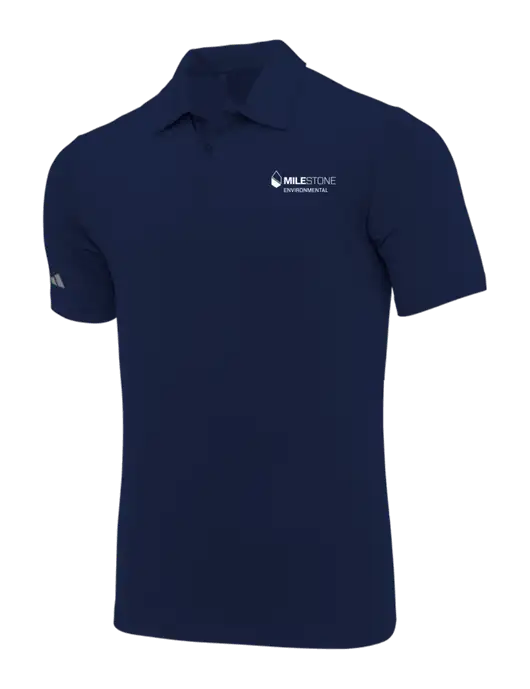 Adidas Navy Blue Ultimate Solid Polo w/Milestone Environmental Logo