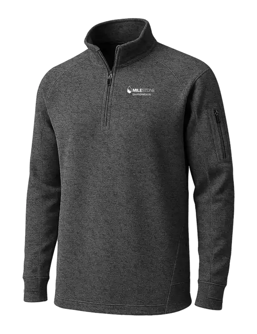 Graphite Heather Tech Fleece 1/4 Zip Pullover w/Milestone Environmental Logo