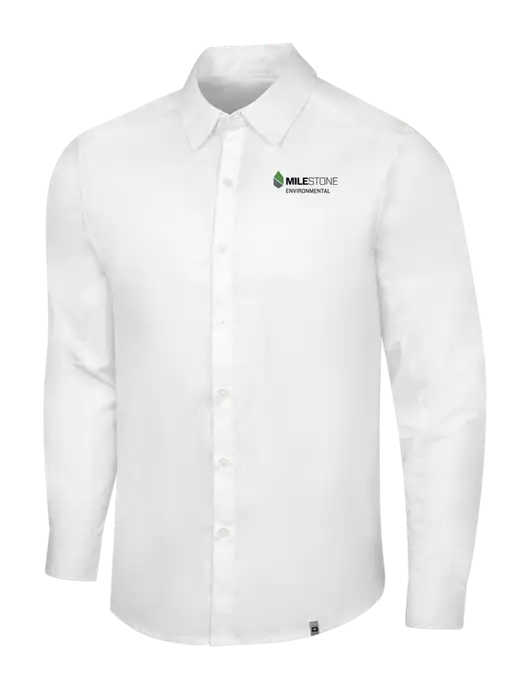 OGIO White Commuter Woven Shirt w/Milestone Environmental Logo