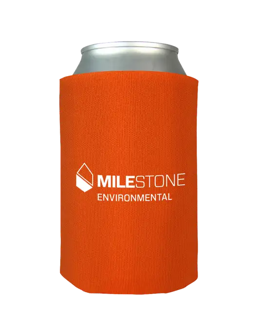 Orange Foam Coolie w/Milestone Environmental Logo