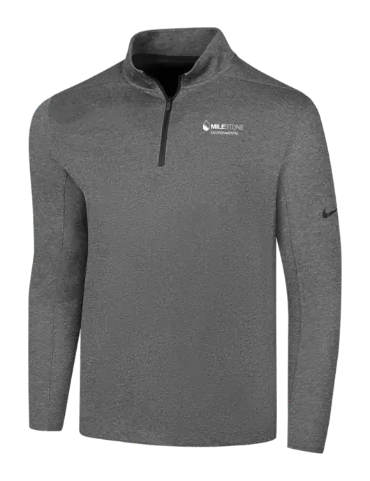 NIKE Dark Grey Heather Dry 1/2 Zip Cover-Up w/Milestone Environmental Logo