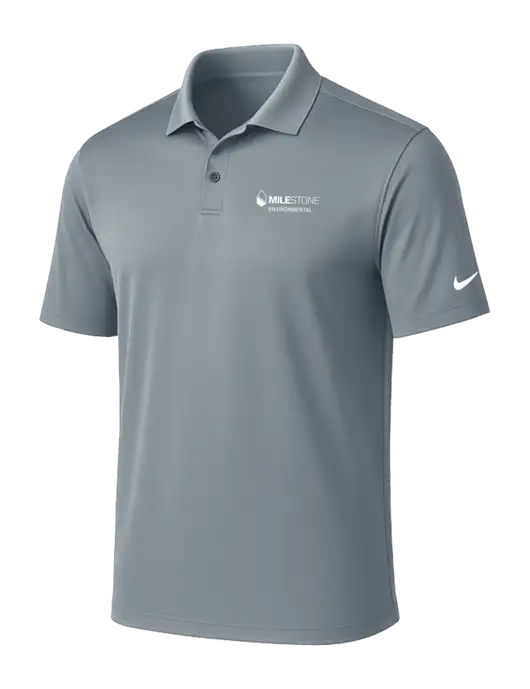 NIKE Medium Grey Victory Solid Polo w/Milestone Environmental Logo