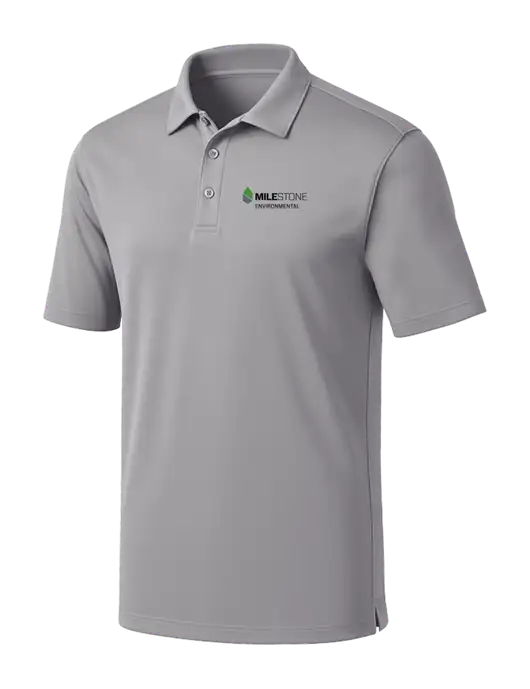 Light Grey Silk Touch Performance Polo w/Milestone Environmental Logo