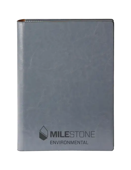 Fabrizio Grey 7 x 9.625 Padfolio & Notepad w/Milestone Environmental Logo