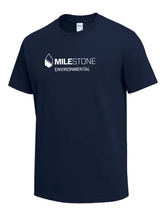 Navy Heavyweight 6.1 oz T-Shirt w/Milestone Environmental Logo