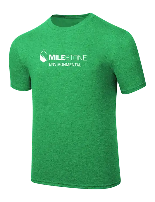 Simply Soft Kelly Green Frost 4.5oz  Poly/Combed Ring Spun Cotton T-Shirt w/Milestone Environmental Logo