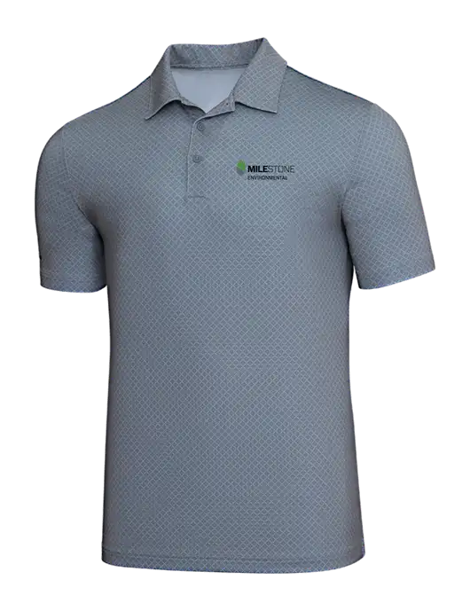 Adidas Light Grey Three Diamond Dot Print Polo w/Milestone Environmental Logo