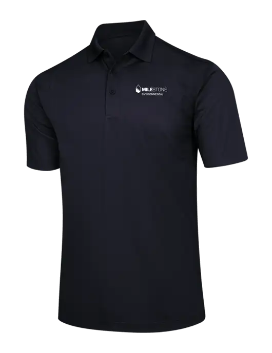 Black Micropique Sport-Wick Polo w/Milestone Environmental Logo