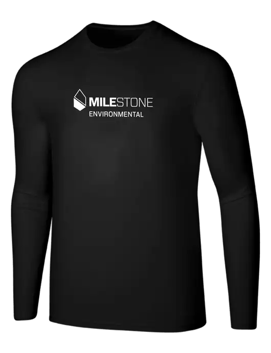 Seriously Soft Black Long Sleeve T-Shirt w/Milestone Environmental Logo