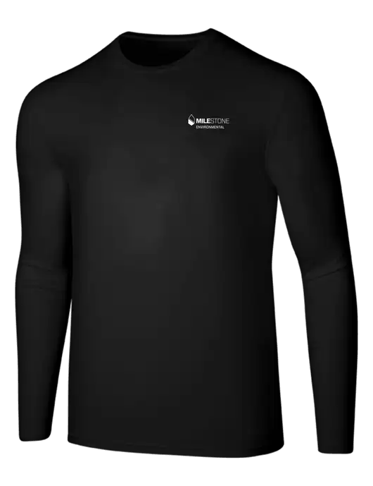 Seriously Soft Black Long Sleeve T-Shirt w/Milestone Environmental Logo