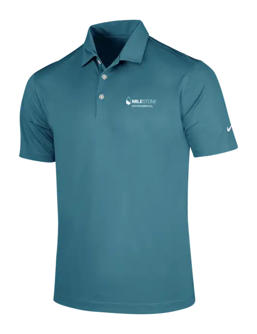 NIKE Dark Teal Dri-Fit Vertical Mesh Polo w/Milestone Environmental Logo
