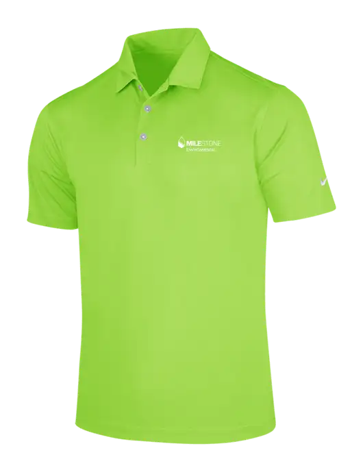 NIKE Light Kelly Green Dri-Fit Vertical Mesh Polo w/Milestone Environmental Logo
