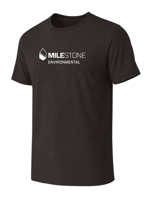 BELLA+CANVAS Dark Grey Heather CVC Short Sleeve Tee w/Milestone Environmental Logo