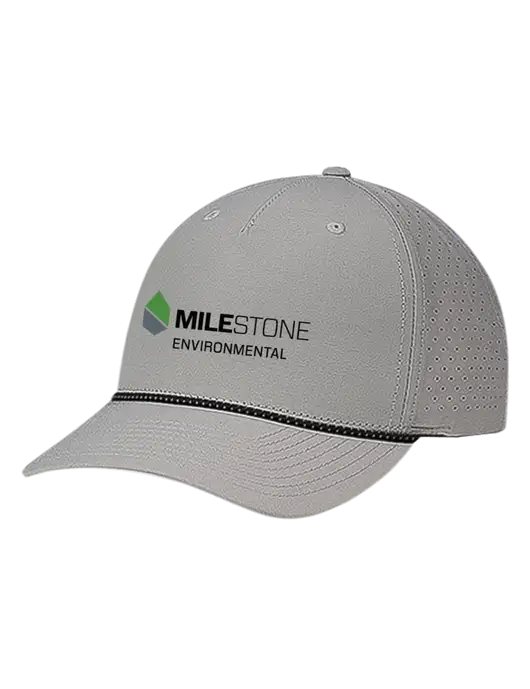 Richardson Laser Perf Performance Light Grey/Black-Grey Rope Cap w/Milestone Environmental Logo