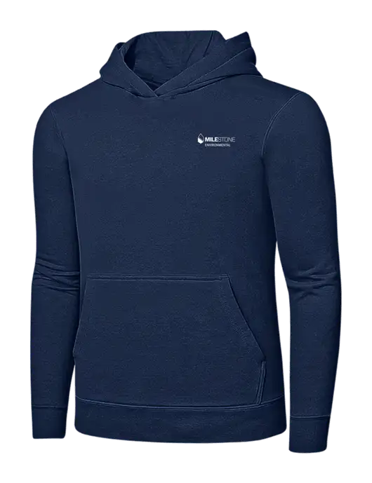 Navy 7.8 oz Ring Spun Hooded Sweatshirt w/Milestone Environmental Logo