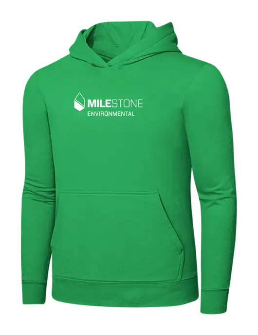 Light Kelly Green 7.8 oz Ring Spun Hooded Sweatshirt w/Milestone Environmental Logo
