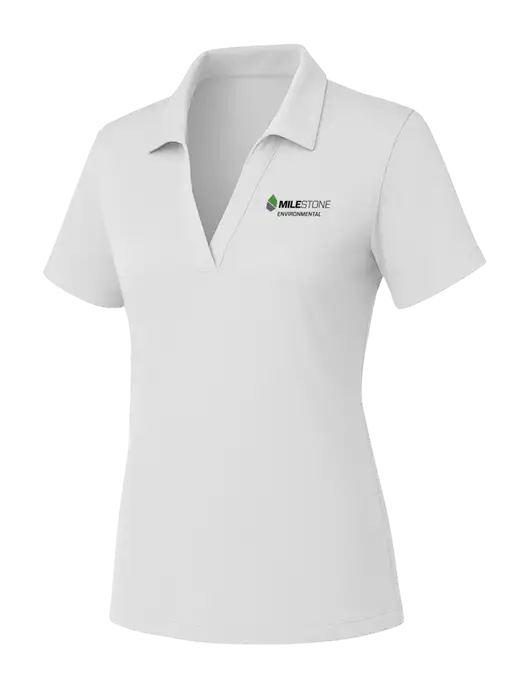 Womens White PosiCharge RacerMesh Polo w/Milestone Environmental Logo