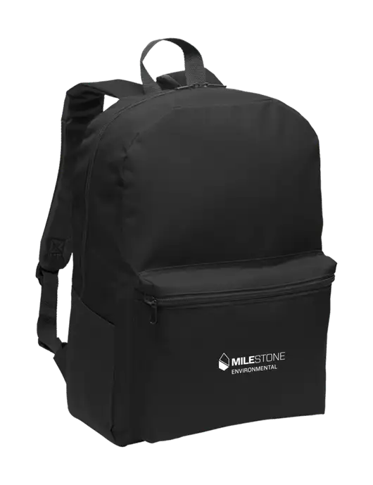 Casual Black Lightweight Laptop Backpack w/Milestone Environmental Logo