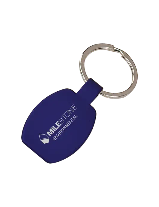 Royal Laserable Rounded Rectangle Keychain w/Milestone Environmental Logo