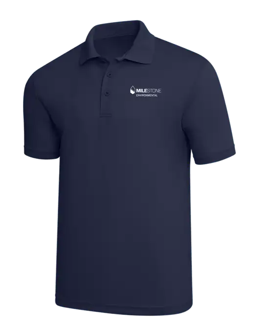 Navy PosiCharge RacerMesh Polo w/Milestone Environmental Logo