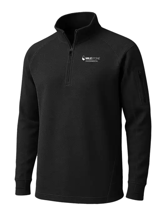 Black Tech Fleece 1/4 Zip Pullover w/Milestone Environmental Logo