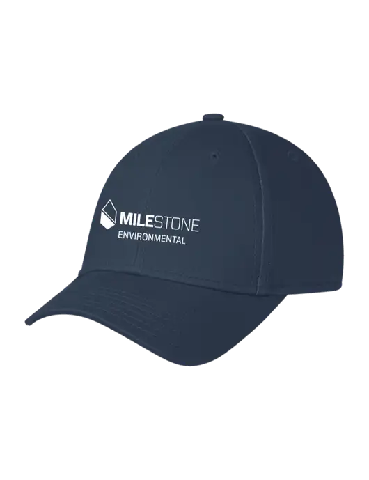 Navy Structured Cap Hook & Loop w/Milestone Environmental Logo