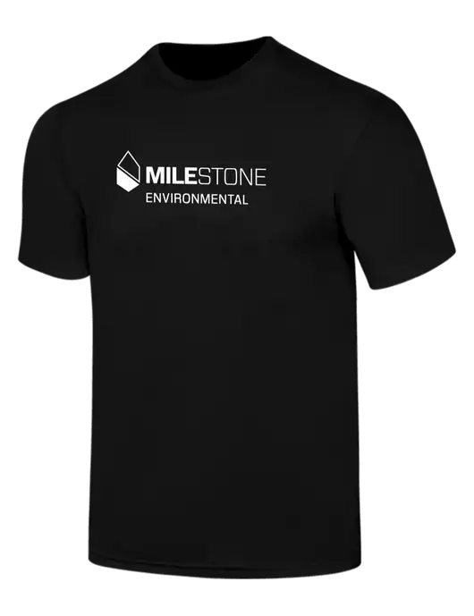 Simply Soft Black 4.5oz  Poly/Combed Ring Spun Cotton T-Shirt w/Milestone Environmental Logo