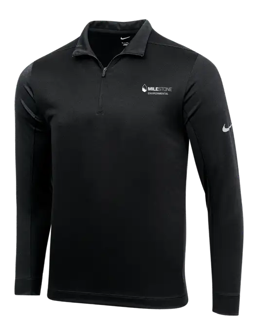 NIKE Black Dry 1/2 Zip Cover-Up w/Milestone Environmental Logo