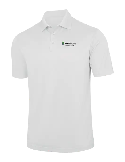 White Performance Fine Jacquard Polo w/Milestone Environmental Logo