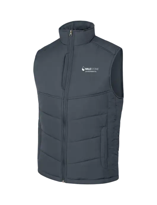 Dark Slate/Black Puffy Vest w/Milestone Environmental Logo
