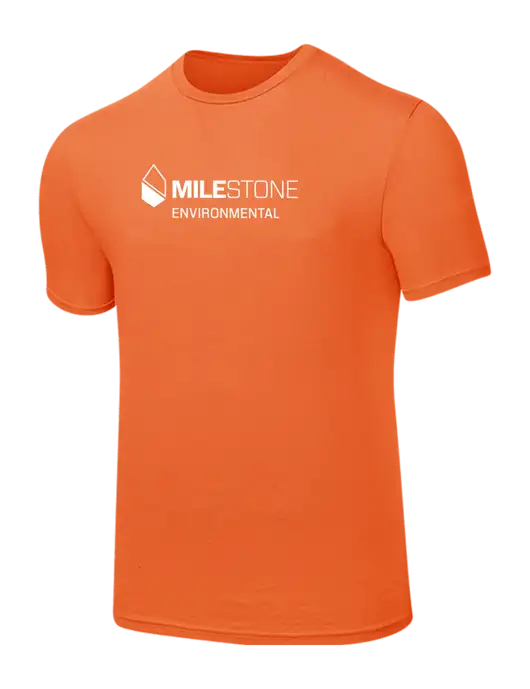 Seriously Soft Orange T-Shirt w/Milestone Environmental Logo