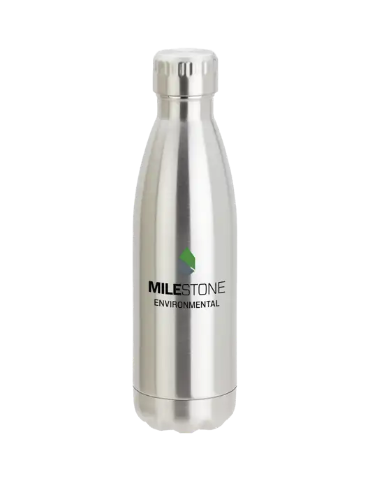 City Go Silver 17 oz Insulated Bottle w/Milestone Environmental Logo