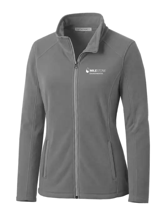 Medium Grey Womens Microfleece Jacket w/Milestone Environmental Logo