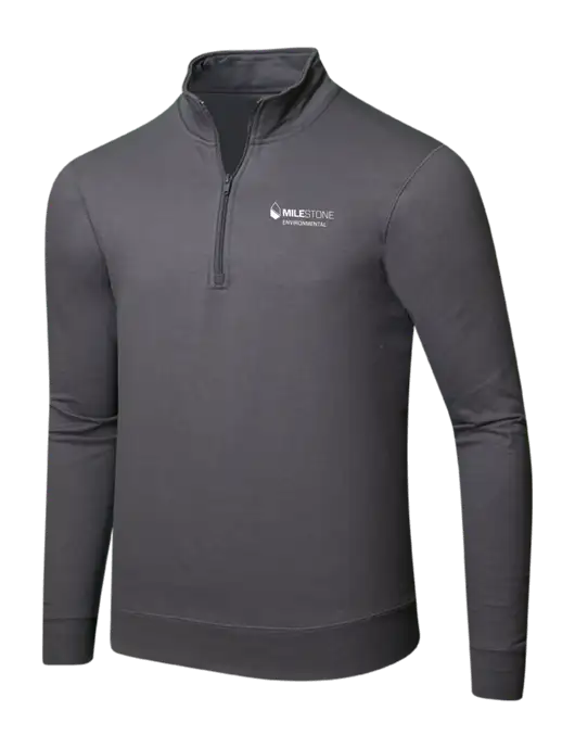 Charcoal 8.5 oz Ring Spun 1/4 Zip Pullover Sweatshirt w/Milestone Environmental Logo