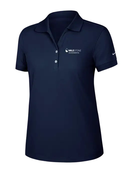 Nike Womens Dri-FIT Classic Dark Navy Polo w/Milestone Environmental Logo