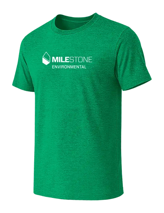 BELLA+CANVAS Heather Kelly Green CVC Short Sleeve Tee w/Milestone Environmental Logo