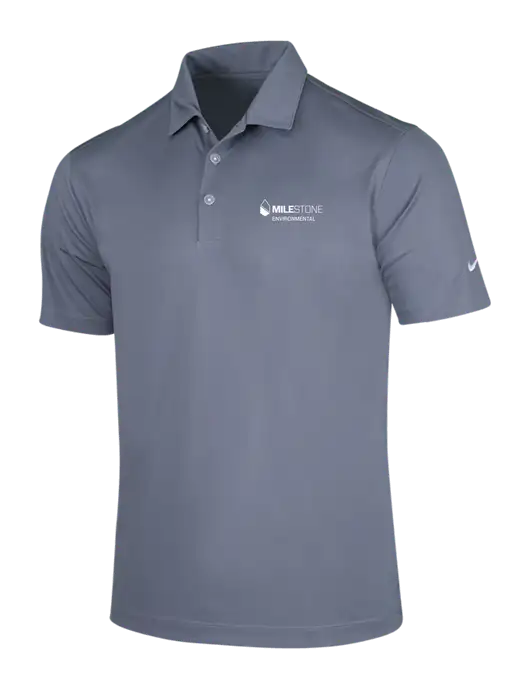 NIKE Medium Grey Dri-Fit Vertical Mesh Polo w/Milestone Environmental Logo