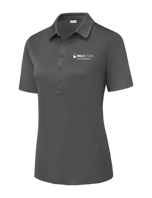 Dark Smoke Grey Womens Posi-UV Pro Polo w/Milestone Environmental Logo