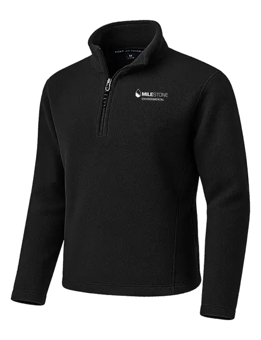 Black Fleece 1/4-Zip Pullover w/Milestone Environmental Logo