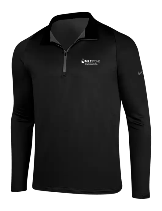 NIKE Black/Dark Grey Dry-Fit Stretch 1/2 Zip Cover-Up w/Milestone Environmental Logo