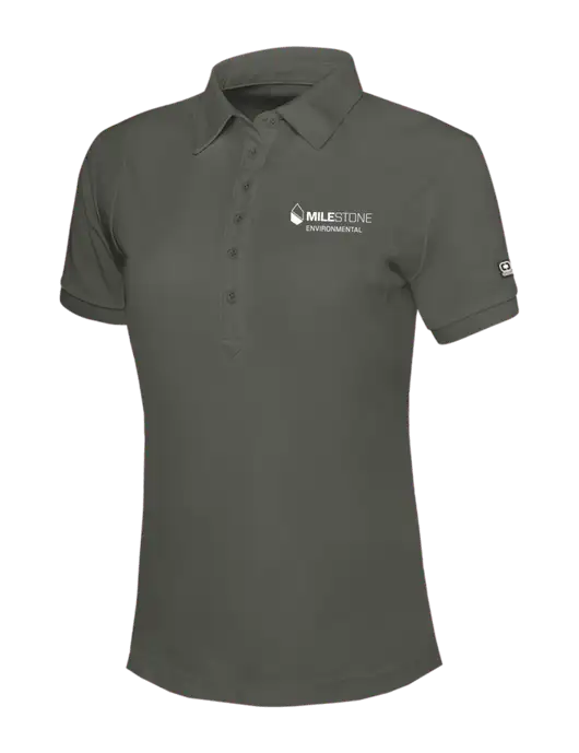 OGIO Womens Medium Grey Jewel Polo w/Milestone Environmental Logo